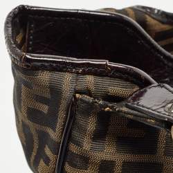 مملوكة مسبقًا حقيبة يد فندي شيف شوبر حافة جلد وكانفاس زوكا توباكو