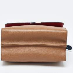 Pre Owned Fendi Tri Color Leather Small Demi Jour Top Handle Bag