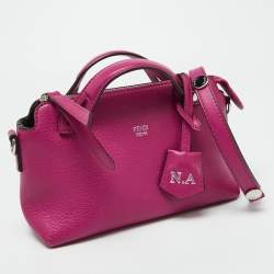 Pre Owned Fendi Pink Leather Mini By The Way Crossbody Bag