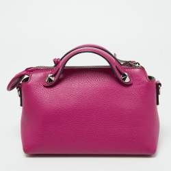 Pre Owned Fendi Pink Leather Mini By The Way Crossbody Bag