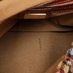 Pre Owned Fendi Multicolor Wool Fabric and Leather Small Magic Top Handle Bag
