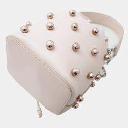 Fendi Pink Calfskin Pearl Studded F is Fendi Mini Mon Tresor Bucket Bag