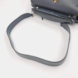 Pre Owned Fendi Blue Leather Dotcom Top Handle Bag