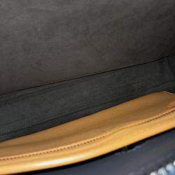 Pre Owned Fendi Blue Leather Dotcom Top Handle Bag