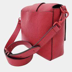 Fendi Baguette Red Leather Medium Messenger Bag 