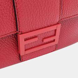 Fendi Baguette Red Leather Medium Messenger Bag 