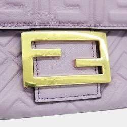 Fendi Purple Leather Baguette Shoulder Bag