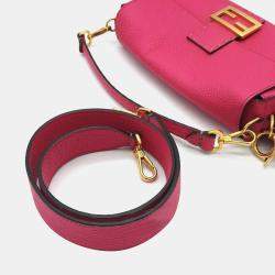 Fendi Piink Leather Selleria Baguette Bag w/ Montresor Bag Charm