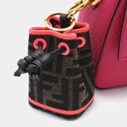 Fendi Piink Leather Selleria Baguette Bag w/ Montresor Bag Charm