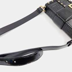 Fendi Black Leather Baguette Trunk Mini Crossbody Bag