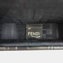 Fendi Black Leather Baguette Trunk Mini Crossbody Bag