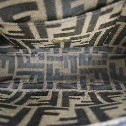 Pre Owned Fendi Brown Fabric Zucca Baguette Mini Top Handle Bag