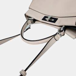 Fendi Neutral Leather Peekaboo Medium Satchel Bag