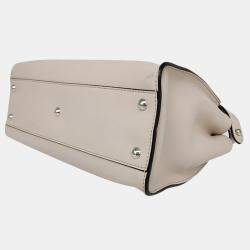 Fendi Neutral Leather Peekaboo Medium Satchel Bag