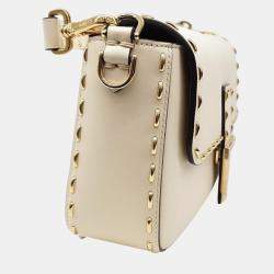 Fendi Ivory Leather Baguette Shoulder Bag