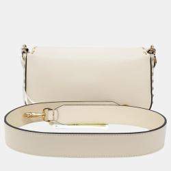 Fendi Ivory Leather Baguette Shoulder Bag