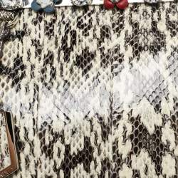 Fendi Black/white Snakeskin Leather Small Flowerland 2Jours Tote