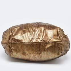 Pre Owned Fendi Gold Python and Metal Mesh Spy Hobo