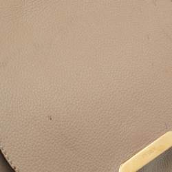 Pre Owned Fendi Beige Leather Flap Crossbody Bag