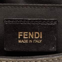 Pre Owned Fendi Beige Leather Flap Crossbody Bag