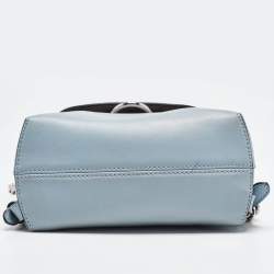 Pre Owned Fendi Blue Leather and Fur Mini Back To School Backpack