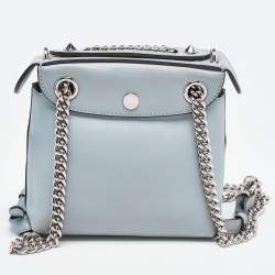 Pre Owned Fendi Blue Leather and Fur Mini Back To School Backpack