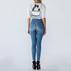 Pre Owned Fendi Blue Leather and Fur Mini Back To School Backpack