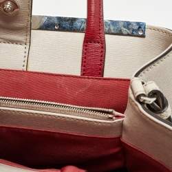 Pre Owned Fendi Tricolor Leather Mini Monster Eye 2Jours Tote