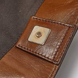 Pre Owned Fendi Brown Leather Twins Tote