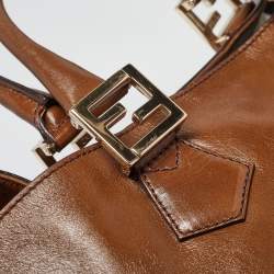 Pre Owned Fendi Brown Leather Twins Tote