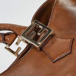 Pre Owned Fendi Brown Leather Twins Tote