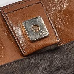 Pre Owned Fendi Brown Leather Twins Tote