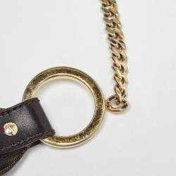 Pre Owned Fendi Tobacco Zucca Canvas and Leather Small Chef Chain Link Hobo