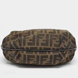 Pre Owned Fendi Tobacco Zucca Canvas and Leather Small Chef Chain Link Hobo
