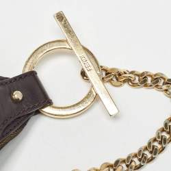 Pre Owned Fendi Tobacco Zucca Canvas and Leather Small Chef Chain Link Hobo