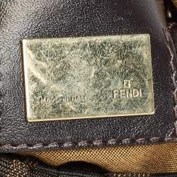 Pre Owned Fendi Tobacco Zucca Canvas and Leather Small Chef Chain Link Hobo