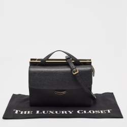 Pre Owned Fendi Black Leather Small Demi Jour Top Handle Bag