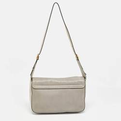 Pre Owned Fendi Two Tone Grey Leather Chameleon Shoulder Bag