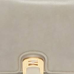Pre Owned Fendi Two Tone Grey Leather Chameleon Shoulder Bag