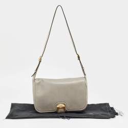 Pre Owned Fendi Two Tone Grey Leather Chameleon Shoulder Bag