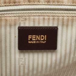 Pre Owned Fendi Two Tone Grey Leather Chameleon Shoulder Bag