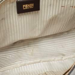 Pre Owned Fendi Two Tone Grey Leather Chameleon Shoulder Bag