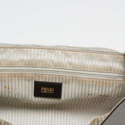 Pre Owned Fendi Two Tone Grey Leather Chameleon Shoulder Bag