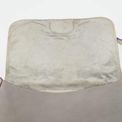 Pre Owned Fendi Two Tone Grey Leather Chameleon Shoulder Bag