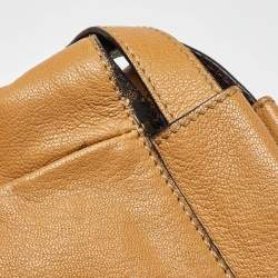 Pre Owned Fendi Tan Leather Large Peekaboo Top Handle Bag