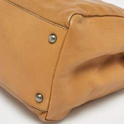 Pre Owned Fendi Tan Leather Large Peekaboo Top Handle Bag