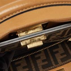 Pre Owned Fendi Tan Leather Large Peekaboo Top Handle Bag