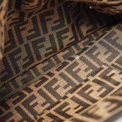 Pre Owned Fendi Tan Leather Large Peekaboo Top Handle Bag