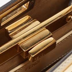 Pre Owned حقيبة فندى بيكابو أى سى يو جلد سيليريا وردي بيد علوية