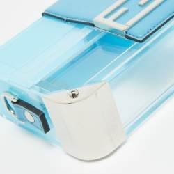 Fendi Ombre Blue Plexiglass and Leather Mini Trunk Baguette 